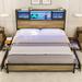 Ivy Bronx Queen Bed Frame w/ Drawers, Led Lights, Usb-c/a Charging Station, Platform Queen Bed w/ Storage Headboard w/ Sliding Door | Full | Wayfair