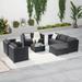 Latitude Run® 6 Pieces PE Wicker Sectional Sofa Set in Black | Outdoor Furniture | Wayfair 951C6248AE564344B4A6CD98A8AC52CC