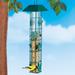 Arlmont & Co. Shiyah Hanging Tube Bird Feeder, Metal in Green | 24 H x 7 W x 5.7 D in | Wayfair B934E40D4BF04D4F903DB8EF3DA9E217