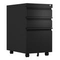 Latitude Run® Metal Mobile 3 Drawer File Cabinet For Legal Or Letter Files, Used For Office & Home in Black | Wayfair