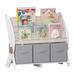 Isabelle & Max™ Book Rack, 4 Sling Bookshelf, 4 Storage Boxes & Toys Organizer Shelves in White | Wayfair 1C2D20BBA9EF4EFFA34C715FA9F64A43