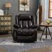 Inbox Zero Power Reclining Heated Massage Chair, Leather in Brown | 42.51 H x 36.22 W x 39.76 D in | Wayfair AEB9AA556216443A9D83F6B923D8640F