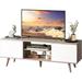 Corrigan Studio® Entertainment Center w/ Storage For Living Room Home Furniture For Tv Cabinet Mid Century Modern TV Console Retro Brown Stand | Wayfair