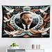 Winston Porter Martin Luther King Jr Day Wall Hanging Tapestry Portrait Blue Grey & Pale Caramel, in Blue/Brown/Green | 23" H x 28" W | Wayfair