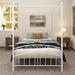 Full Metal Canopy Bed Frame with European Style Headboard/Footboard - Sturdy Steel