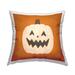 Stupell Halloween Happy Jack-o-Lantern Printed Outdoor Throw Pillow Design by Loni Harris