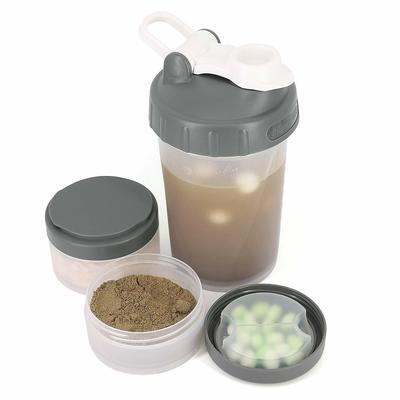 16oz Protein Shaker Bottle with Interlocking Storage