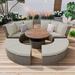 5-piece Patio Rattan Daybed Set with Liftable Table
