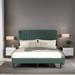 Velvet Fabric Full Size Upholstered Platform Bed No Box Spring Needed Bedroom Furniture, Gray