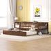 Twin Size Wood Daybed With Trundle and Fence Guardrails,No Box Spring,Kids Bedroom Sets