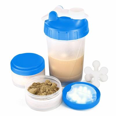 16oz Protein Shaker Bottle with Interlocking Storage