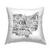 Stupell Ohio State Typography Cities Map Shape Printed Outdoor Throw Pillow Design by Saturday Evening Post