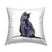 Stupell Fractal Pattern Black Cat Printed Outdoor Throw Pillow Design by Emily Kalina