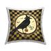 Stupell Oct 31 Halloween Crow Patterned Printed Outdoor Throw Pillow Design by Stephanie Workman Marrott