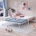 Full Size Metal Daybed With Twin Size Adjustable Trundle,Portable Folding Trundle,Solid Construction