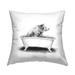 Stupell Bear in Bathtub Smiling Funny Animal Design Printed Outdoor Throw Pillow Design by Rachel Neiman