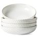 Pasta Bowls, 42oz Large Salad Bowl, Serving Plate House-warming Wedding Gift, Ceramic Embossment Stoneware Bowl