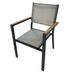 Ankia 23 Inch Outdoor Armchair, Wood, Strong Aluminium Frame, Gray, Brown