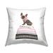 Stupell Pink Bow Dog Gold Black Bookstack Glam Fashion Printed Outdoor Throw Pillow Design by Amanda Greenwood