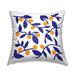 Stupell Modern Orange Berries Botanical Blue Leaves Printed Outdoor Throw Pillow Design by Daphne Polselli