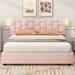 Queen Size Upholstered Platform Bed with Height-Adjustable Headboard