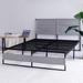 Carbon Steel Queen Bed Frame with Head/Footboard, 12-Inch Storage Space - Noise-Free