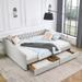 Queen Size Upholstered Tufted Daybed Sofa Bed With Drawers