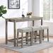 Bar Table Set with Power Outlet，Bar Table and Chairs Set,4 Piece Dining Table Set,Industrial Breakfast Table Set