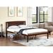 Full Size Wood Platform Bed Frame with Headboard - Dark Walnut/Grey Finish