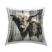 Stupell Highland Cattle Rustic Portrait Printed Outdoor Throw Pillow Design by Pat Cockrell