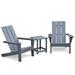 3 Pcs Adirondack Chairs, Patio Lawn Chairs with Side Table, DARK GREY