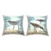 Stupell Sandpipers On Beach Shore Sunlit Ocean Waves Printed Outdoor Throw Pillow Design by Marcus Prime (Set of 2)