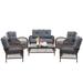 6-Person Outdoor Conversation Seating Group with Cushions