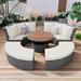 5-piece Patio Rattan Daybed Set with Liftable Table