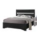 Contemporary Black Wood Panel Twin Bed with Light Gray Trim