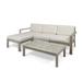Santa Ana Outdoor 3 Seater Acacia Wood Sofa Sectional with Cushions by Christopher Knight Home