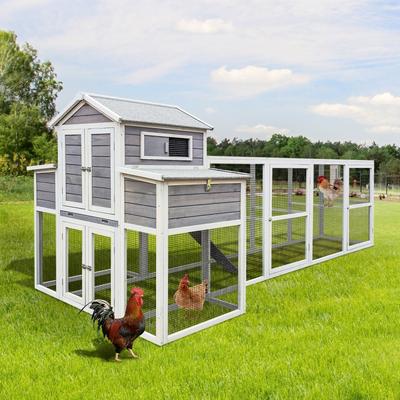 150'' Extra Large Outdoor Wooden Chicken Coop with 2 Nesting Boxes