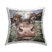 Stupell Funny Cow Close Up Meadow Printed Outdoor Throw Pillow Design by Sara G. Designs