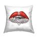 Stupell Chic Red Lip Portrait Women's Fashion Sparkle Printed Outdoor Throw Pillow Design by Ziwei Li