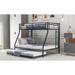 Twin over Full Steel Bunk Bed with Twin Trundle - Two-Side Ladders, Sturdy Construction