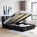 Queen Size Modern Upholstered Faux Leather Platform Bed With a Hydraulic Storage System,Solid Construction