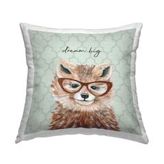 Stupell Dream Big Fox Trellis Pattern Printed Outdoor Throw Pillow Design by Cindy Jacobs
