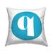 Stupell Blue Initial Printed Outdoor Throw Pillow Design by Lil' Rue