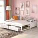 Twin To King Size Wooden Extendable Bed Daybed Sofa Bed With Trundle Bed And Two Storage Drawers