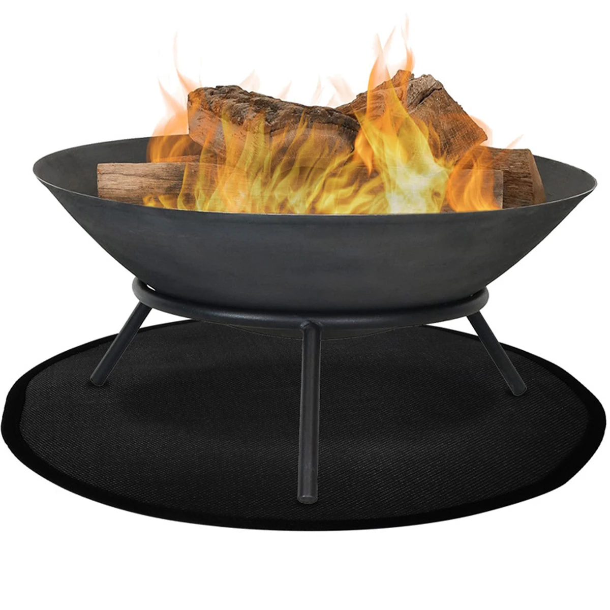Grill Pad Matte Feuerstelle Matte Für Outdoor Grill Runde Herd Feuer Matte Drei Schicht Verdickte Feuerfeste Herd Feuer Matte Für Deck Image