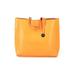 Pulicati Leather Tote Bag: Orange Solid Bags