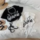 Sommer Mädchen T-Shirt Baby T-Shirt Kinder Ernte Top Kinder Kleidung Mode Brief Taille verstellbare