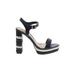 Aldo Heels: Black Print Shoes - Women's Size 7 - Open Toe