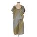 Collective Concepts Casual Dress - Mini Scoop Neck Short sleeves: Gray Stripes Dresses - Women's Size Small