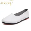 AIYUQI Damen-Flats-Schuhe aus echtem Leder, Damenschuhe, große Größe 41 42 43, lässig, leicht,